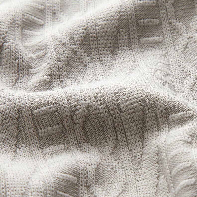 Jacquard jersey Bomuldsblanding, ornamenterede striber – silkegrå,  image number 2