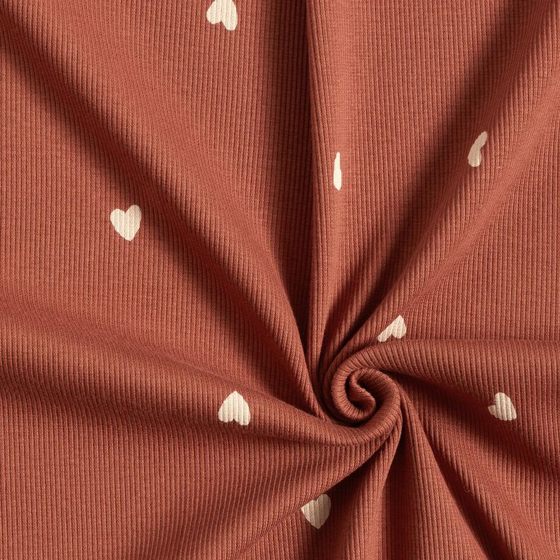 Rib-jersey hjerter – rød,  image number 3