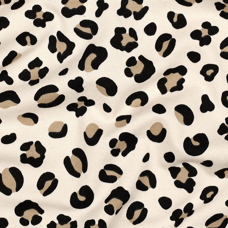 Sweatshirt lodden leopardtryk | Poppy Fabrics – creme/anemone,  image number 2