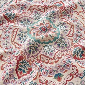 Dekorativt panelstof Gobelin stor mandala – pastelviolet/lysebeige, 