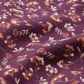 Bomuldsstof Cretonne fine blomster – drue, 