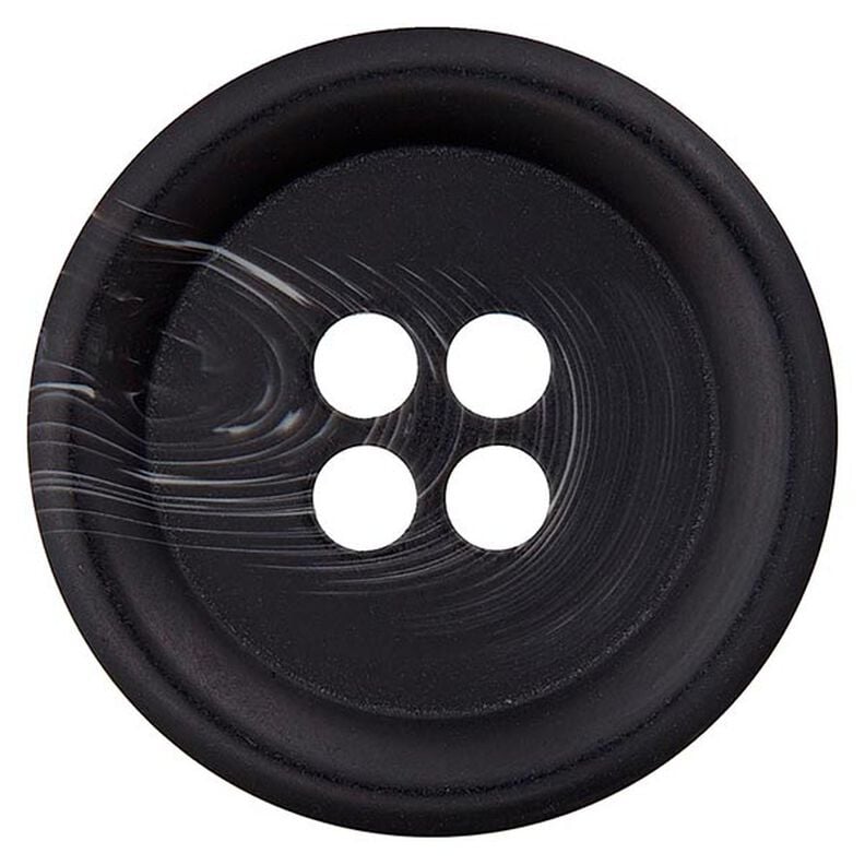 Polyesterknap med 4 huller – sort/hvid,  image number 1