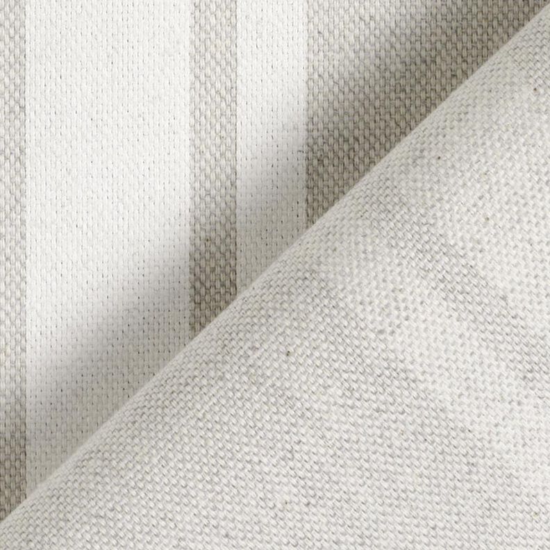 Dekorationsstof Panama blokstriber – uldhvid/tågegrå,  image number 4