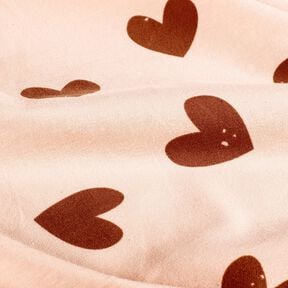 Bomuldsjersey Store hjerter – rosé/mørk gammelrosa, 