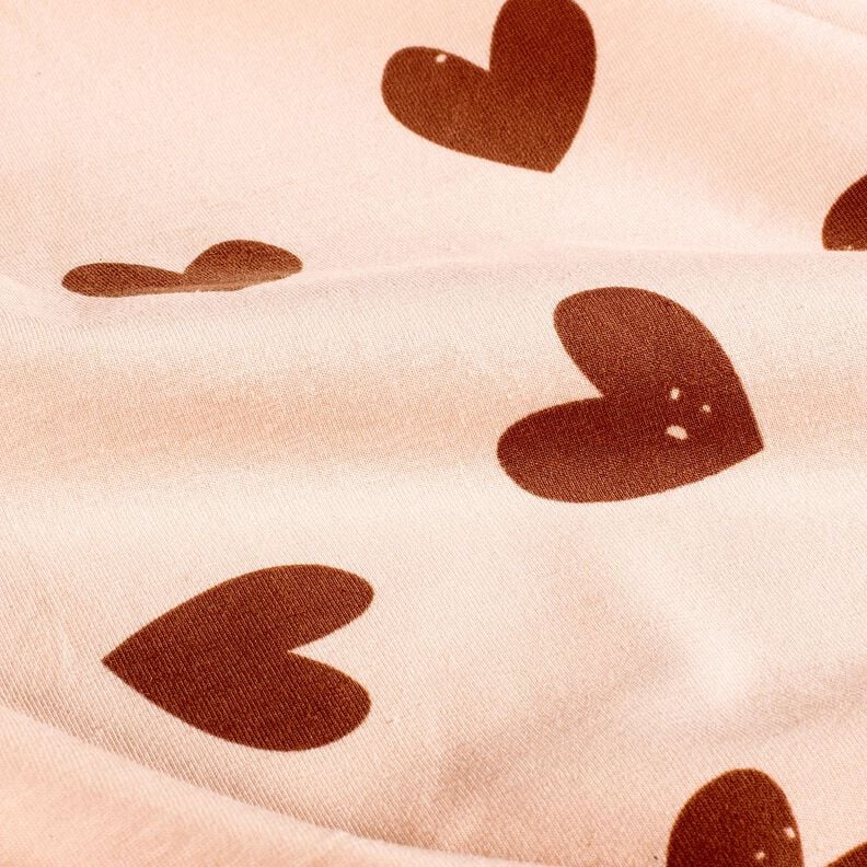 Bomuldsjersey Store hjerter – rosé/mørk gammelrosa,  image number 2