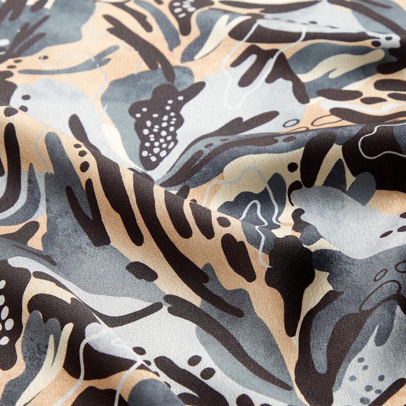 crepe-satin havblomster – skiffergrå/beige,  image number 2