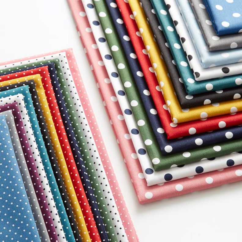 Bomuldspoplin store prikker – lyseblå/hvid,  image number 4