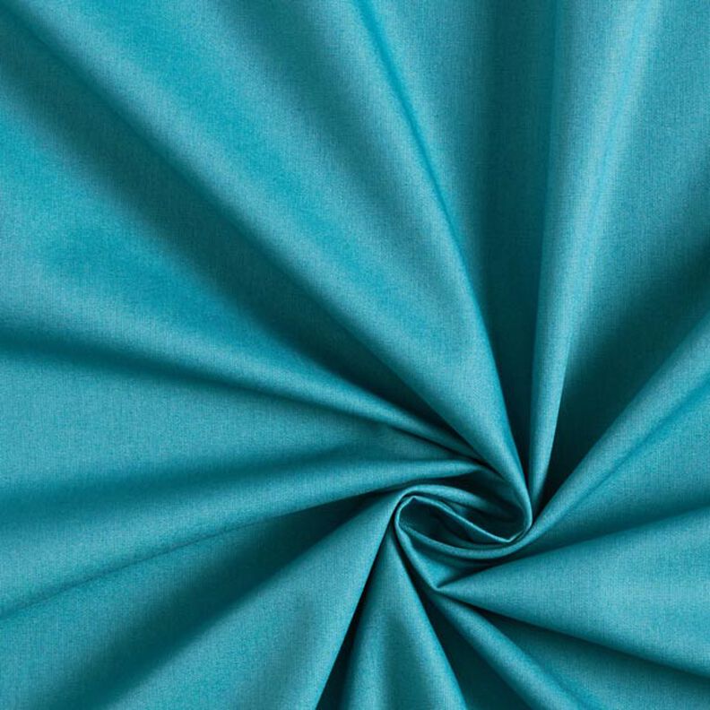 Bomuldspoplin Ensfarvet – petrol,  image number 1
