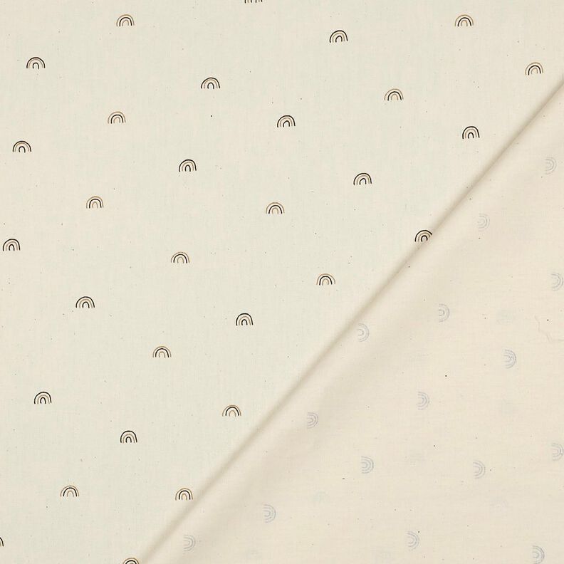 GOTS Bomuldspoplin små regnbuer | Poppy Fabrics – natur/råbrun,  image number 4