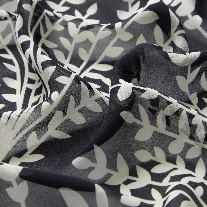 Chiffon store grene &ndash; sort/hvid,  image number 2