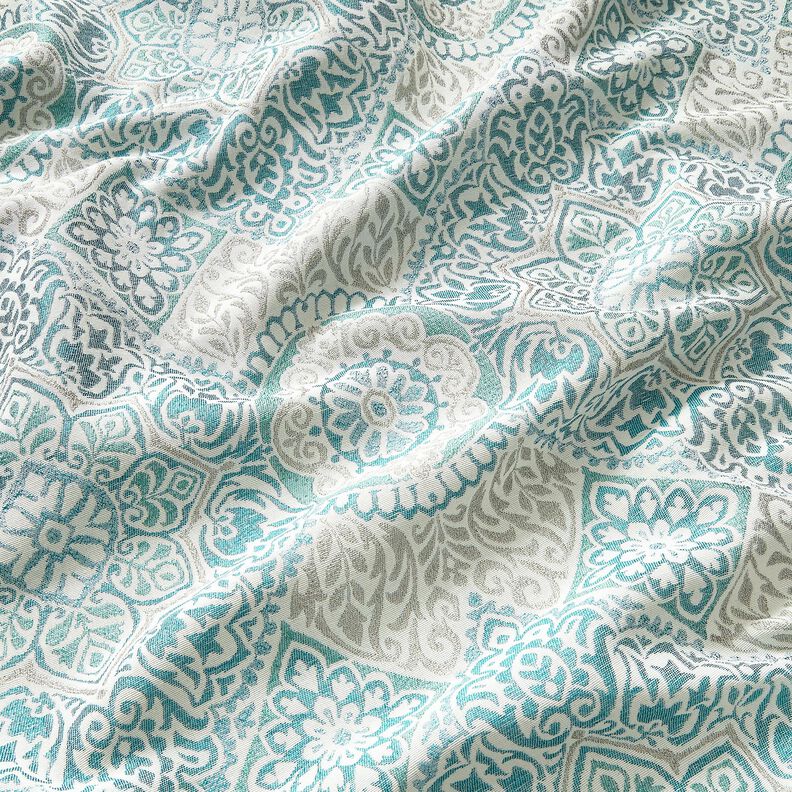 Dekorationsstof Jacquard elegante fliser – let benzin/lysebeige,  image number 2