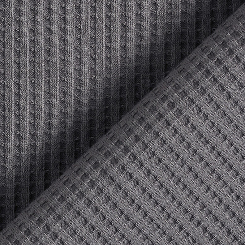 Vaffeljersey af bomuld ensfarvet – grå,  image number 3