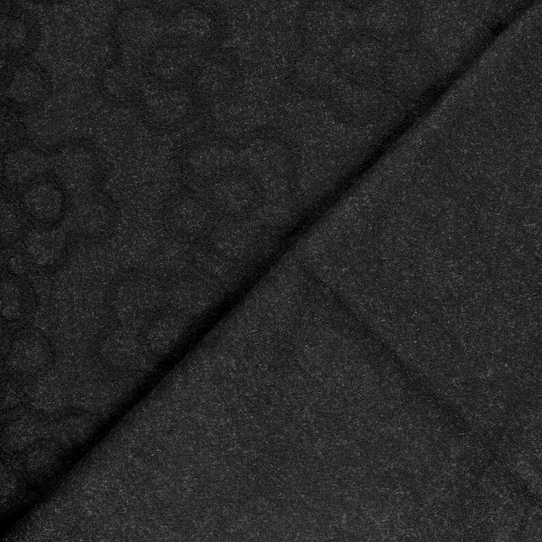 Frakkestof markante blomster – sort,  image number 4