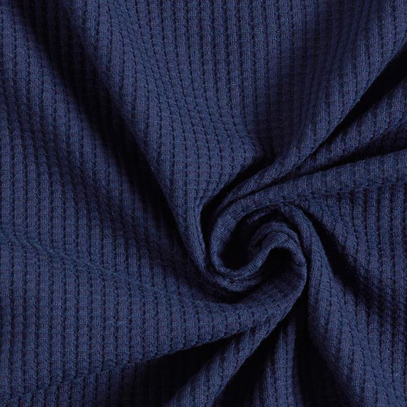 Vaffeljersey af bomuld ensfarvet – marineblå,  image number 1