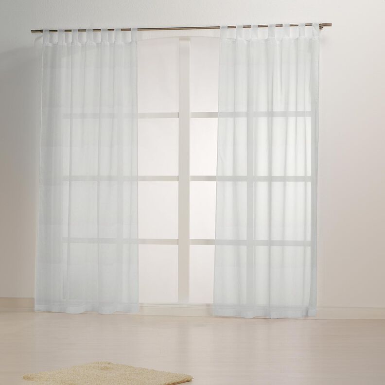 Gardinstof h&oslash;r-miks Ensfarvet &ndash; uldhvid,  image number 6