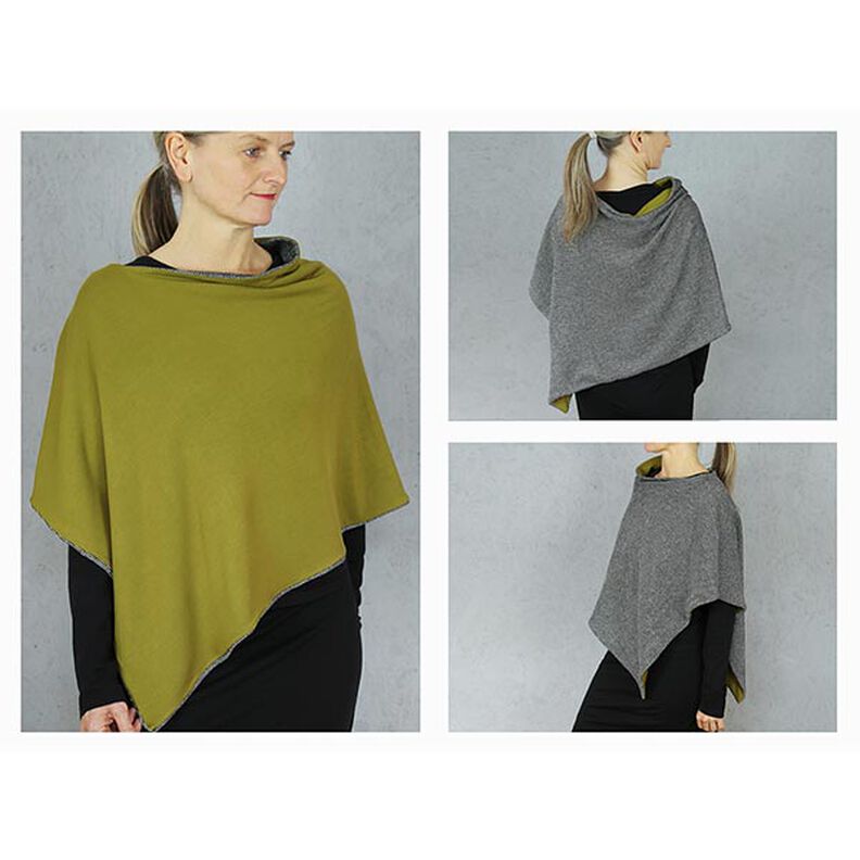 FRAU PENNY asymmetrisk vendbar poncho | Studio klippeklar | Onesize,  image number 2