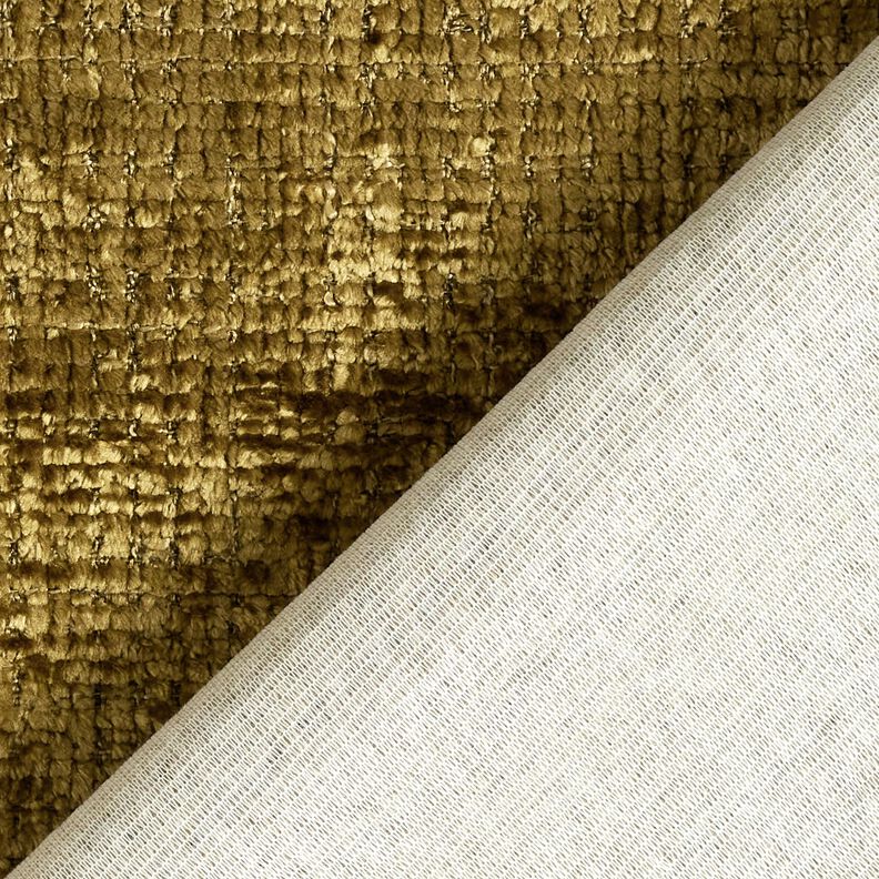 Polsterstof Chenille Ensfarvet – olivengrøn,  image number 3