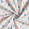 Bomuldsstof Cretonne skraverede former – sølvgrå/pastelviolet,  thumbnail number 3