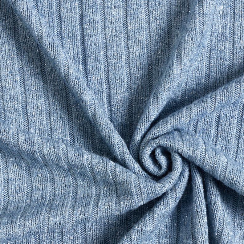 Strikstof Ajour med elegante glimmerstriber – lyseblå,  image number 3