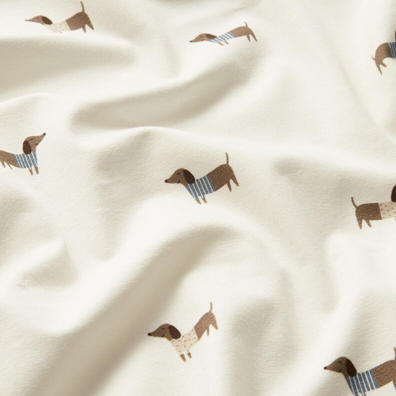 Bomuldsjersey glade gravhunde – elfenben,  image number 2