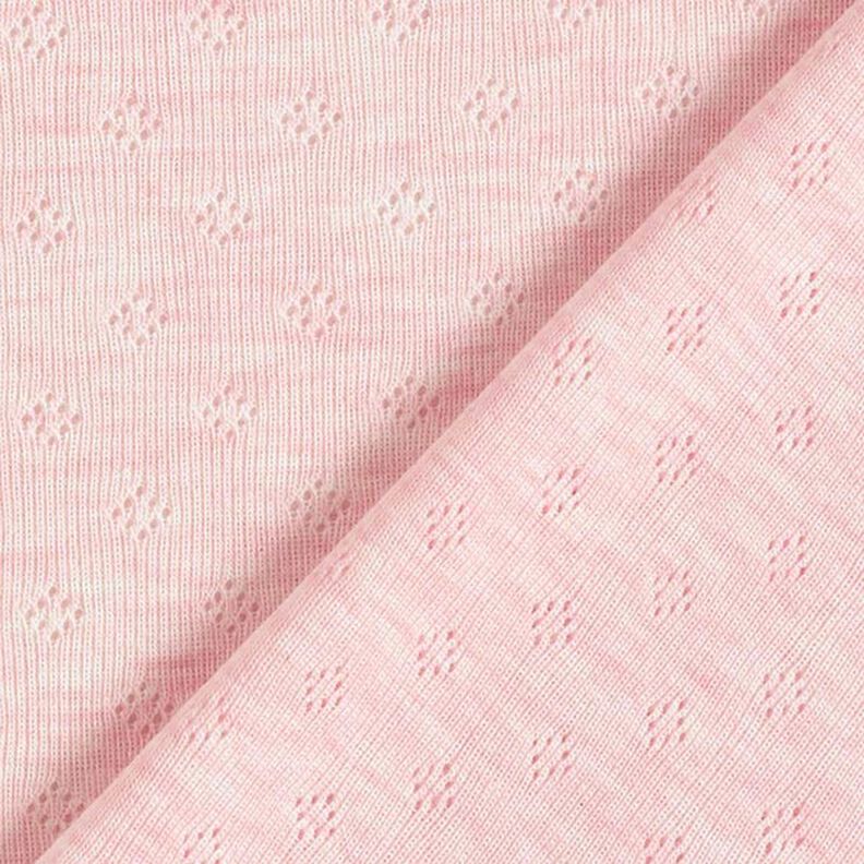 Finstrikjersey med hulmønster Melange – lys rosa,  image number 4