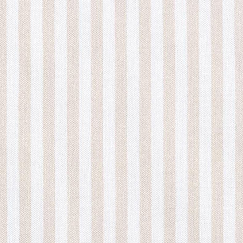 Dekorationsstof Halvpanama Lodrette striber – lysebeige/hvid,  image number 1