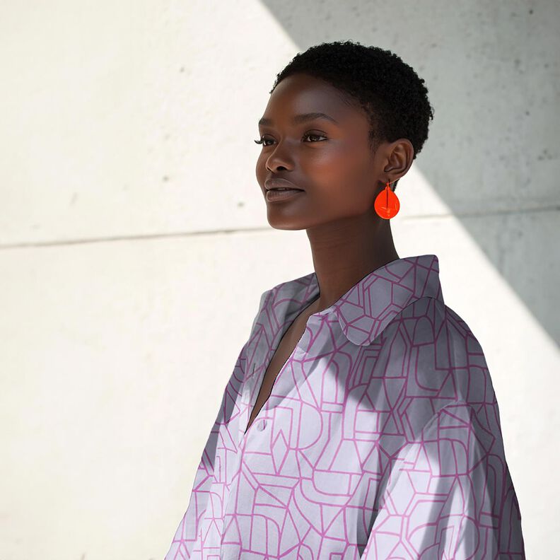 Bomuld voile Town | Nerida Hansen – syren/purpur,  image number 6