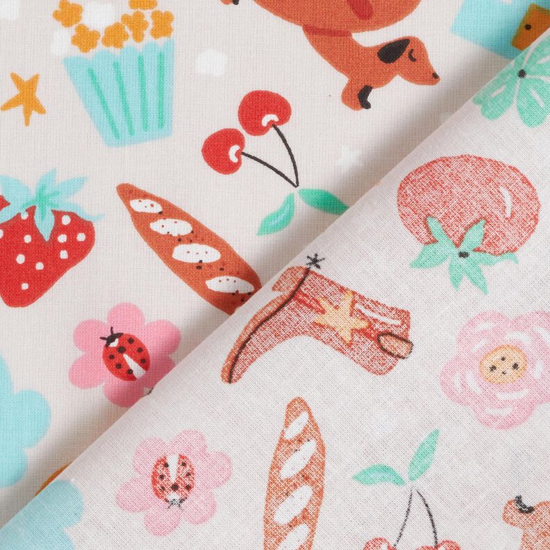 Bomuldspoplin Farverigt virvar– tågegrå,  image number 4