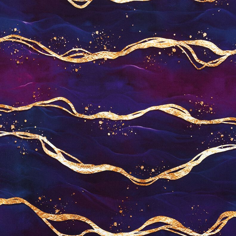 Bomuldsjersey drømmende marmor | Glitzerpüppi  – rødlilla/gammelguld,  image number 1