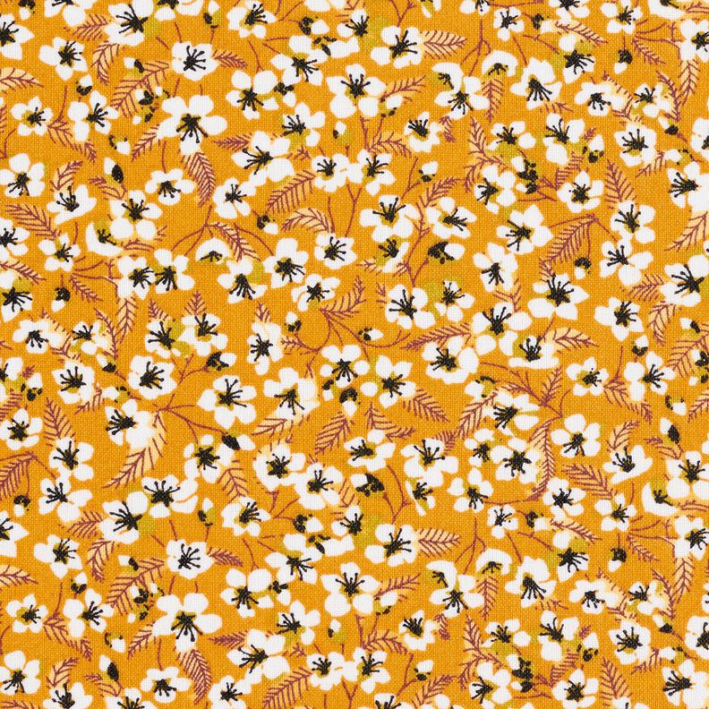 Imprægneret voksdug blomsterflor – karrygul/hvid,  image number 1