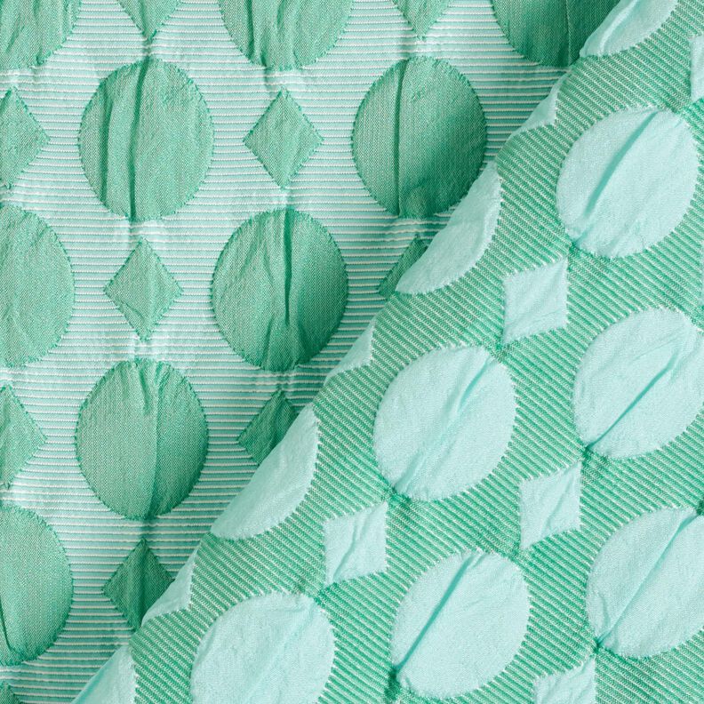 Cloqué prikker og diamantmønstre – salvie/isblå,  image number 4