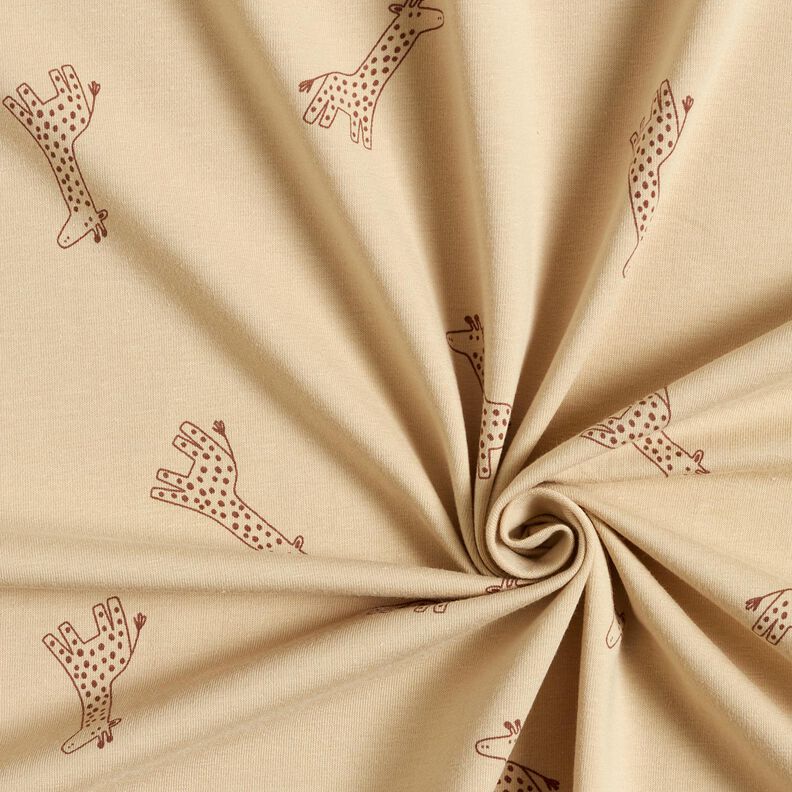 Bomuldsjersey giraffer – mandel,  image number 3