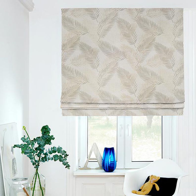 Mørklægningsstof Palmeblad metallic – beige/guld,  image number 6