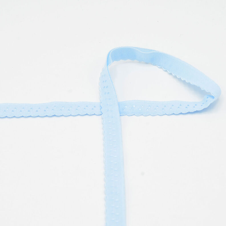 Elastisk kantb&aring;nd med blonder [20 mm] &ndash; lysebl&aring;,  image number 1