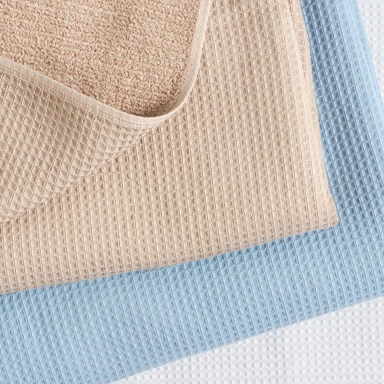Frottéstof/Vaffelpiqué Ensfarvet – lys taupe,  image number 5