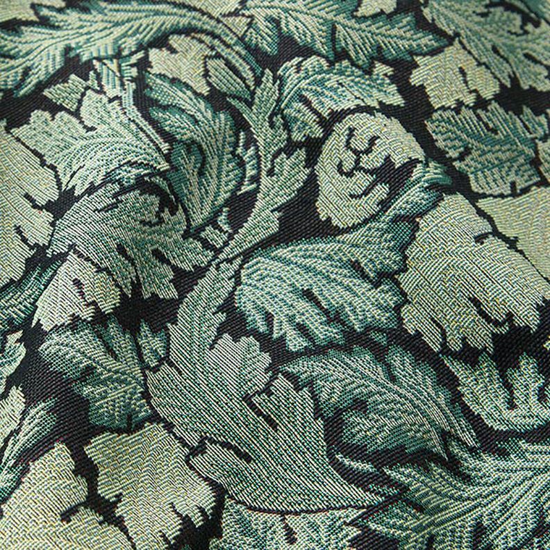 Dekorationsstof Gobelin barok bladmotiv – mørkegrøn/reed,  image number 2