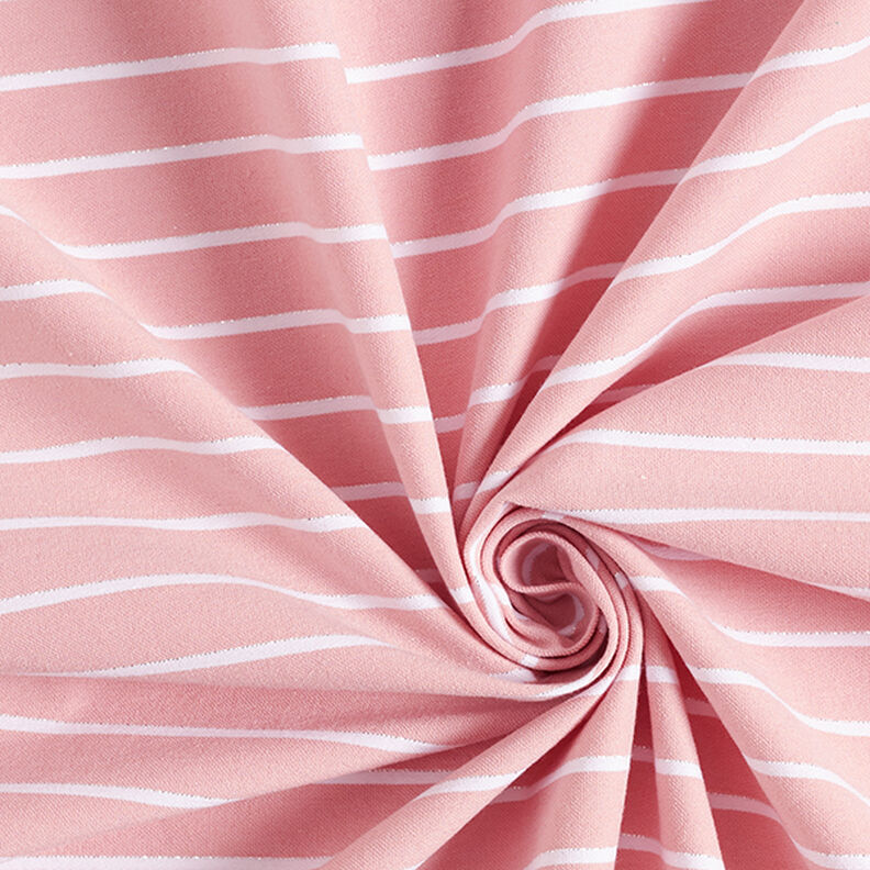 Viskose-stretch med glitterstriber – rosa/hvid,  image number 3