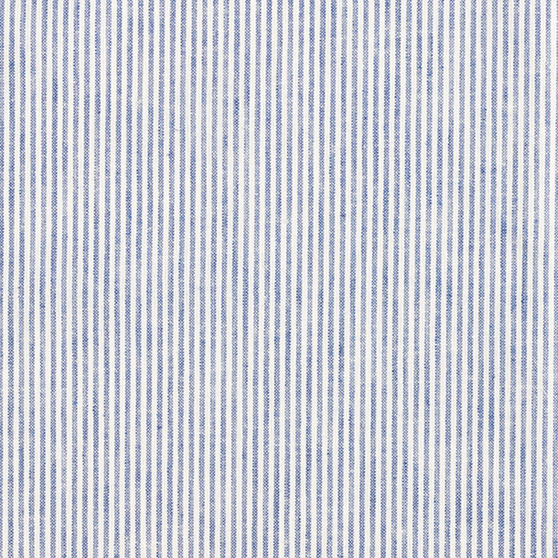 Hør-bomulds-miks Striber smalle – jeansblå/uldhvid,  image number 1