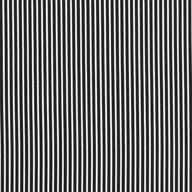 Bomuldspoplin Striber – sort/hvid,  image number 1