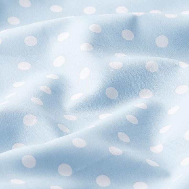 Bomuldspoplin store prikker – lyseblå/hvid,  image number 2
