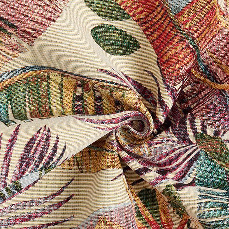 Dekorationsstof Gobelin palmeblade – lysebeige/olivengrøn,  image number 3