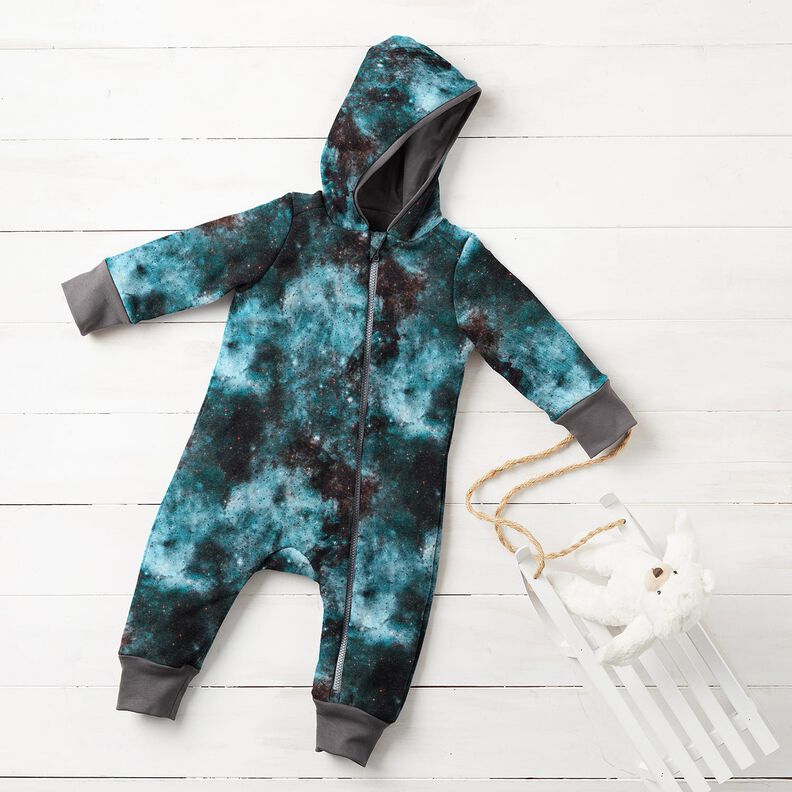 Sweatshirt lodden univers Digitaltryk – isblå/sort,  image number 6