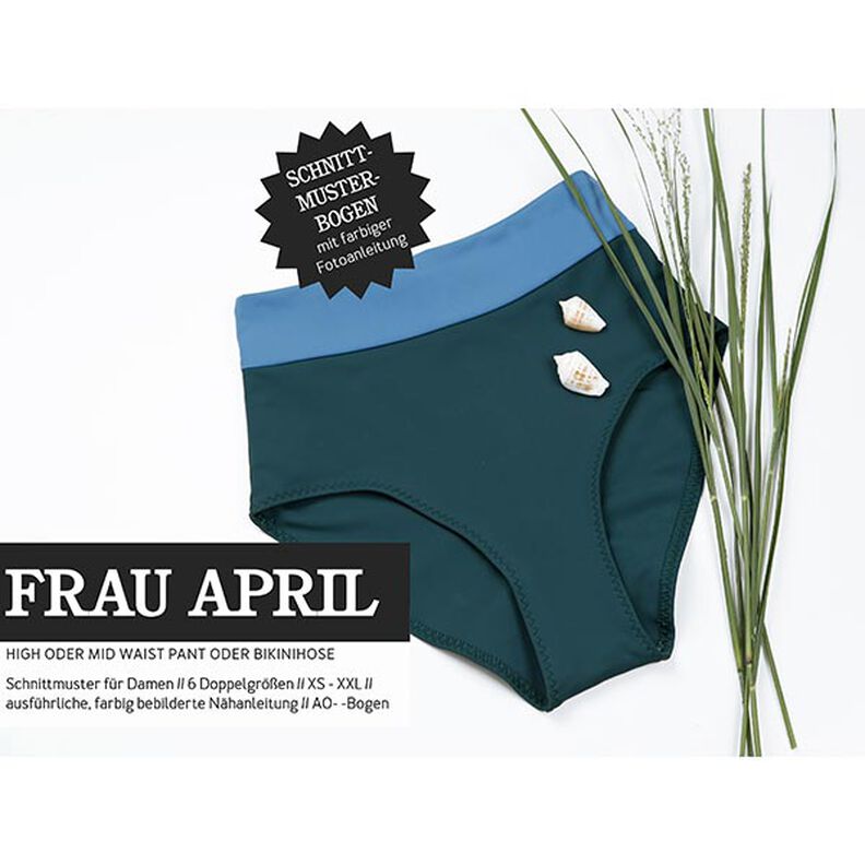FRAU APRIL - Bukser med høj og mellemhøj talje eller bikiniunderdel, Studio Schnittreif  | XS -  XXL,  image number 1
