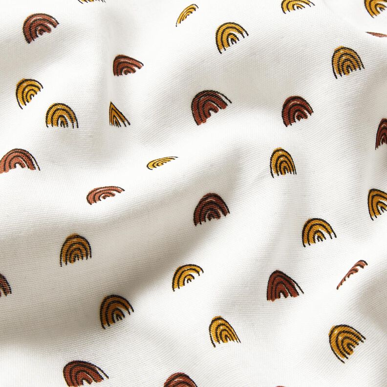 Musselin små regnbuer, glat – elfenben/karrygul,  image number 3