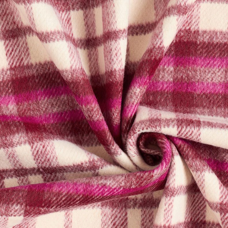 Frakkestof Uld-miks børstet – bordeaux/purpur,  image number 4