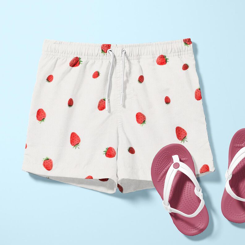 GOTS Bomuldsjersey akvarel jordbær Digitaltryk – elfenben,  image number 6