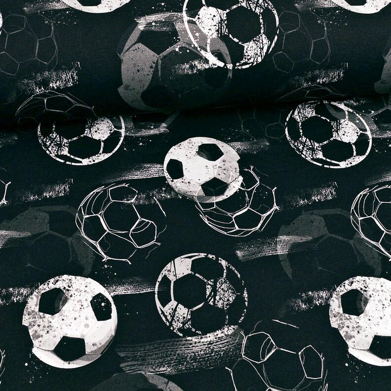 Bomuldsjersey Fodbold Goals | Glitzerpüppi – sort/grå,  image number 2