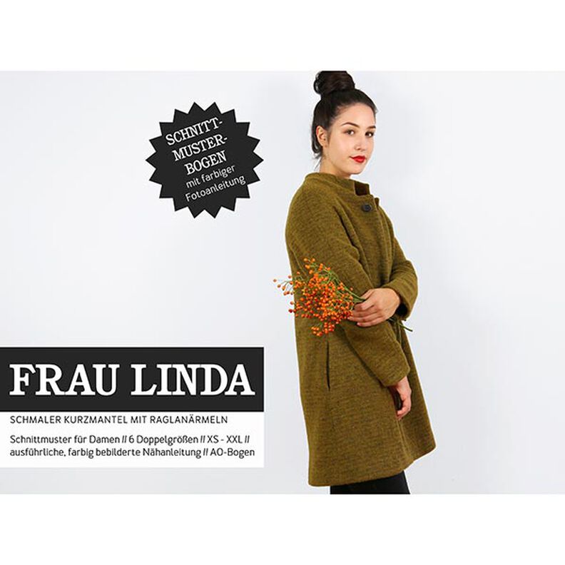 FRAU LINDA - kort frakke med raglanærmer, Studio Schnittreif  | XS -  XXL,  image number 1
