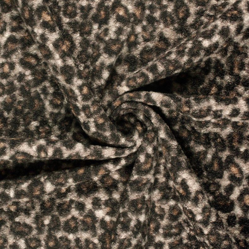 strick-Bouclé leopard – sort/råbrun,  image number 3