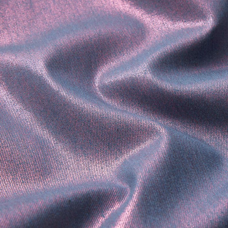 Denim stretch metallic – blågrå/intens pink,  image number 3